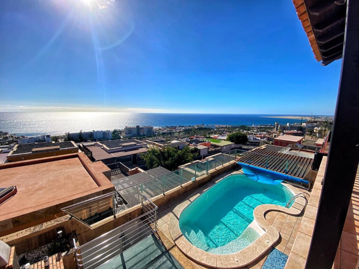 Luxury 5 Star Villa Violetta With Amazing Sea View, Jacuzzi And Heated Pool San Agustín Exteriér fotografie